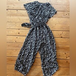 Hatch Black and White Floral Jumpsuit Hatch Size 2 or Women's Medium
